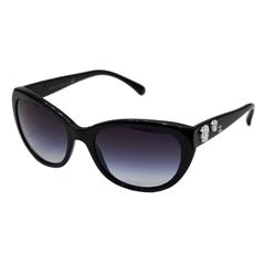 2000's Chanel Black Camelia Sunglasses
