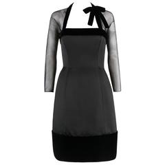 OSCAR DE LA RENTA A/W 1992 Duchesse Satin Illusion Cocktail Dress 7