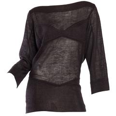 Alaia Linen Sheer Faux-Bra Sweater Mini-Dress 5