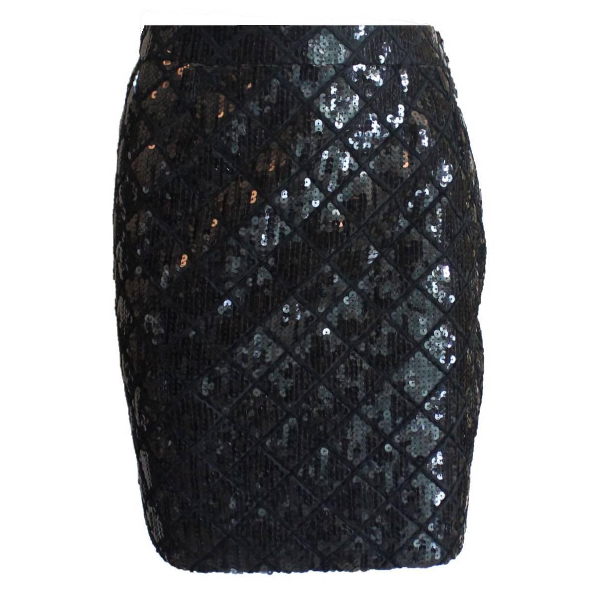 Iconic Chanel Quilted Sequin Skirt by Karl Lagerfeld as seen in Met Museum NYC