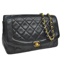 Chanel Black Lambskin Evening Flap Shoulder Bag 12