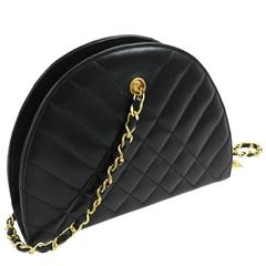 Chanel Black Lambskin Half Moon Small Top Handle Shoulder Flap Bag in Box 11