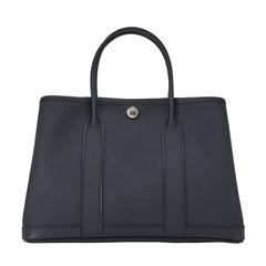 Hermes Black TPM Epsom Garden Party Tres Petite Modele Tote Bag 30cm Rare 9