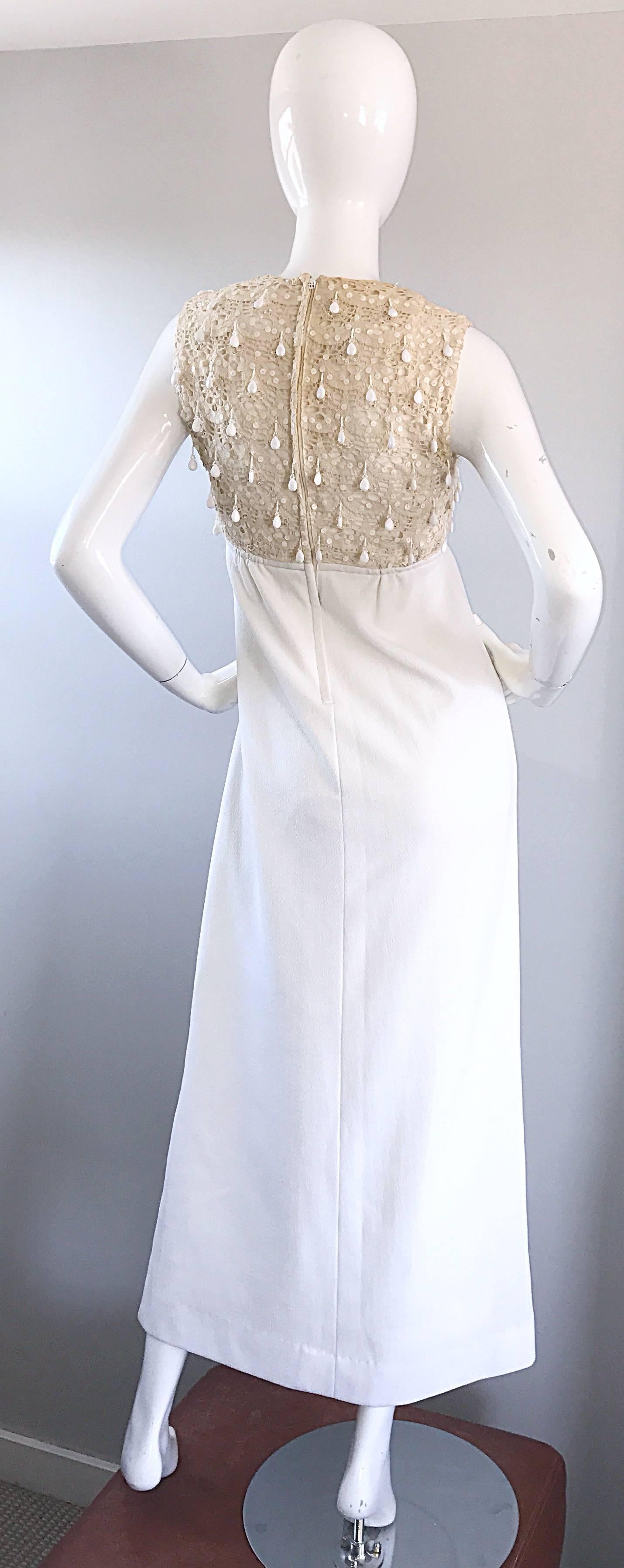 white lace beaded dress