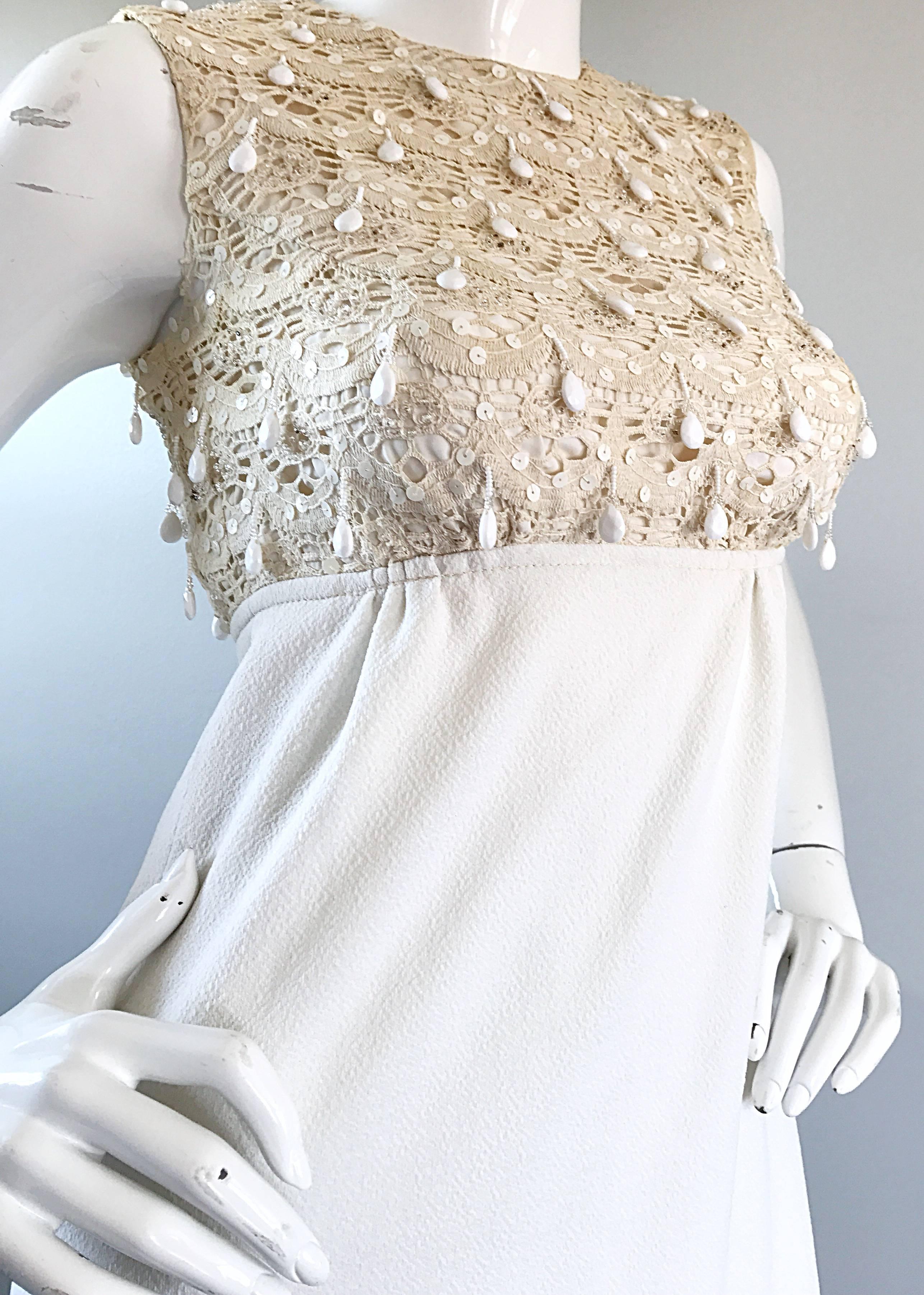 crochet lace white dress