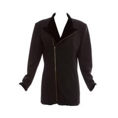 Jean Paul Gaultier Black Wool Zip Front Jacket With Corduroy Trim, Circa 1990's 7