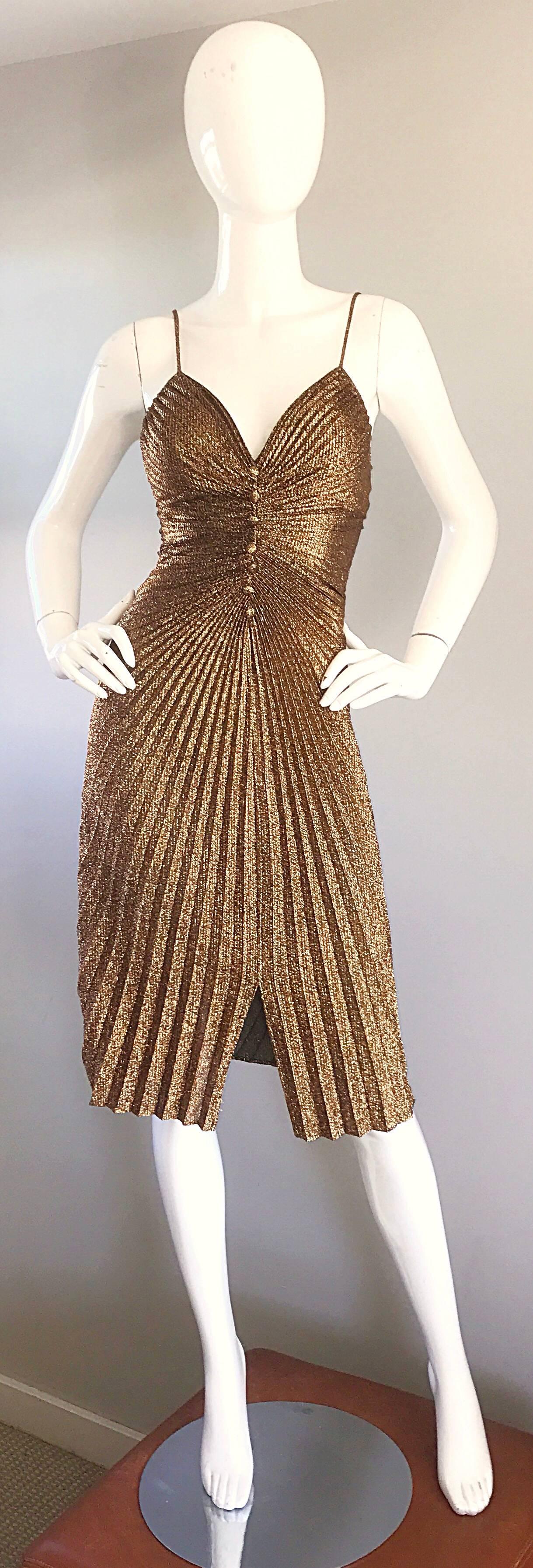 gold 70s dress