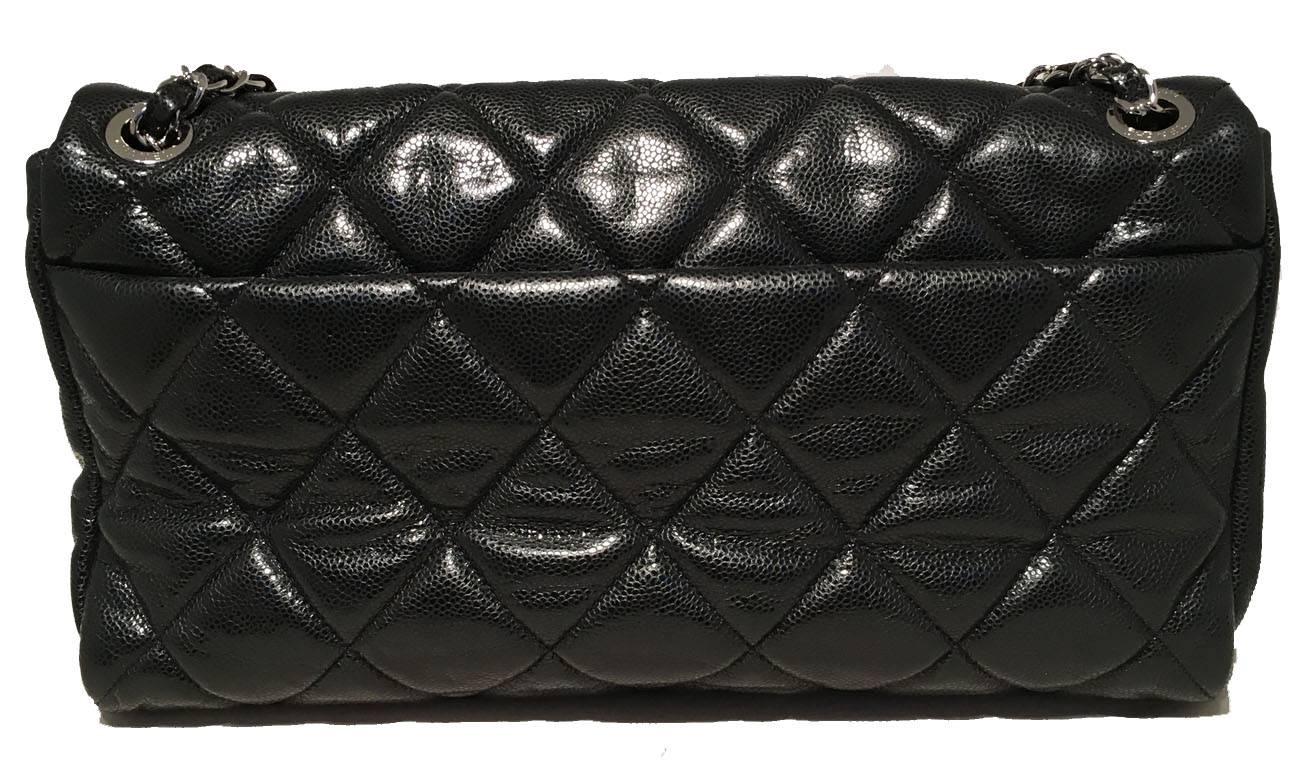 Chanel Black Relaxed Caviar XL Classic Flap Shoulder Bag 1