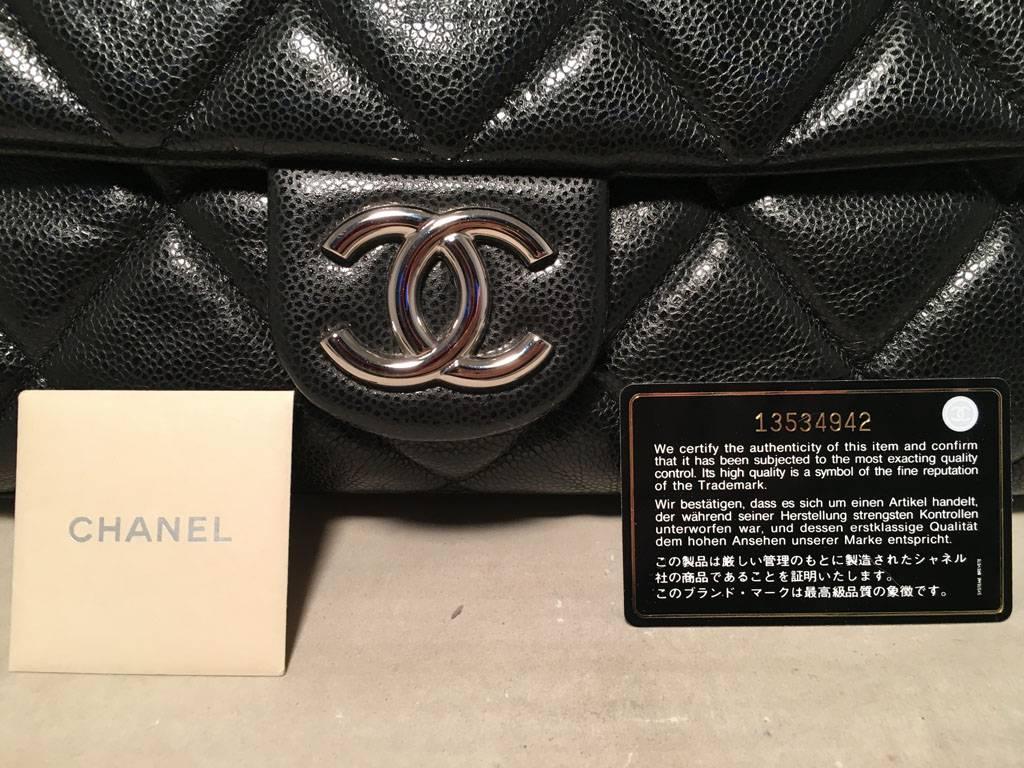 Chanel Black Relaxed Caviar XL Classic Flap Shoulder Bag 5