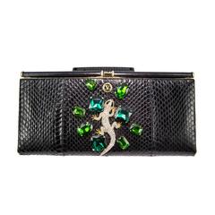 Retro Extraordinary Vanentino Garavani Haute Couture Lizard Jewel Clutch Bag