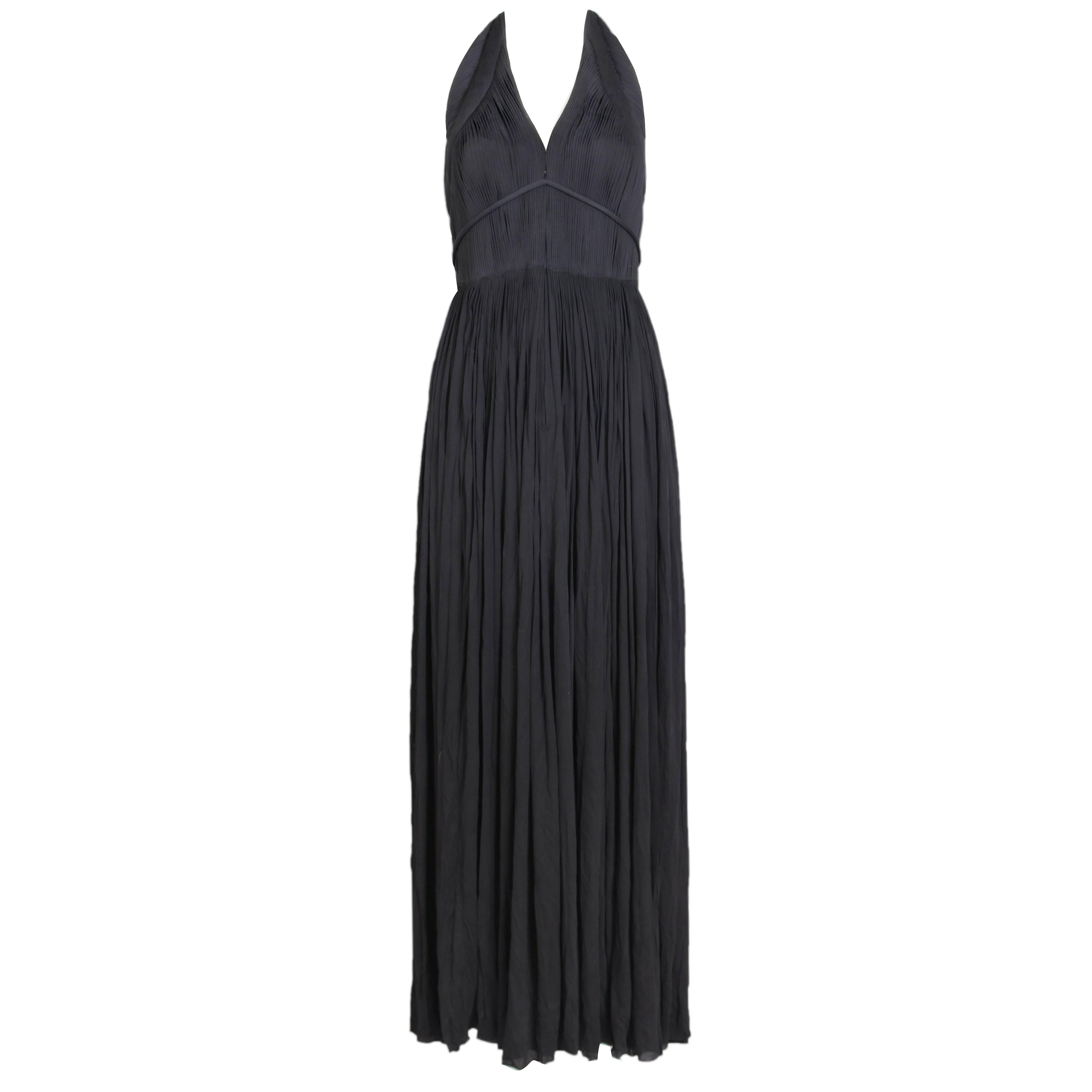 1981 Madame Gres Haute Couture Black Pleated Drapé Halter Gown W/Shawl ...