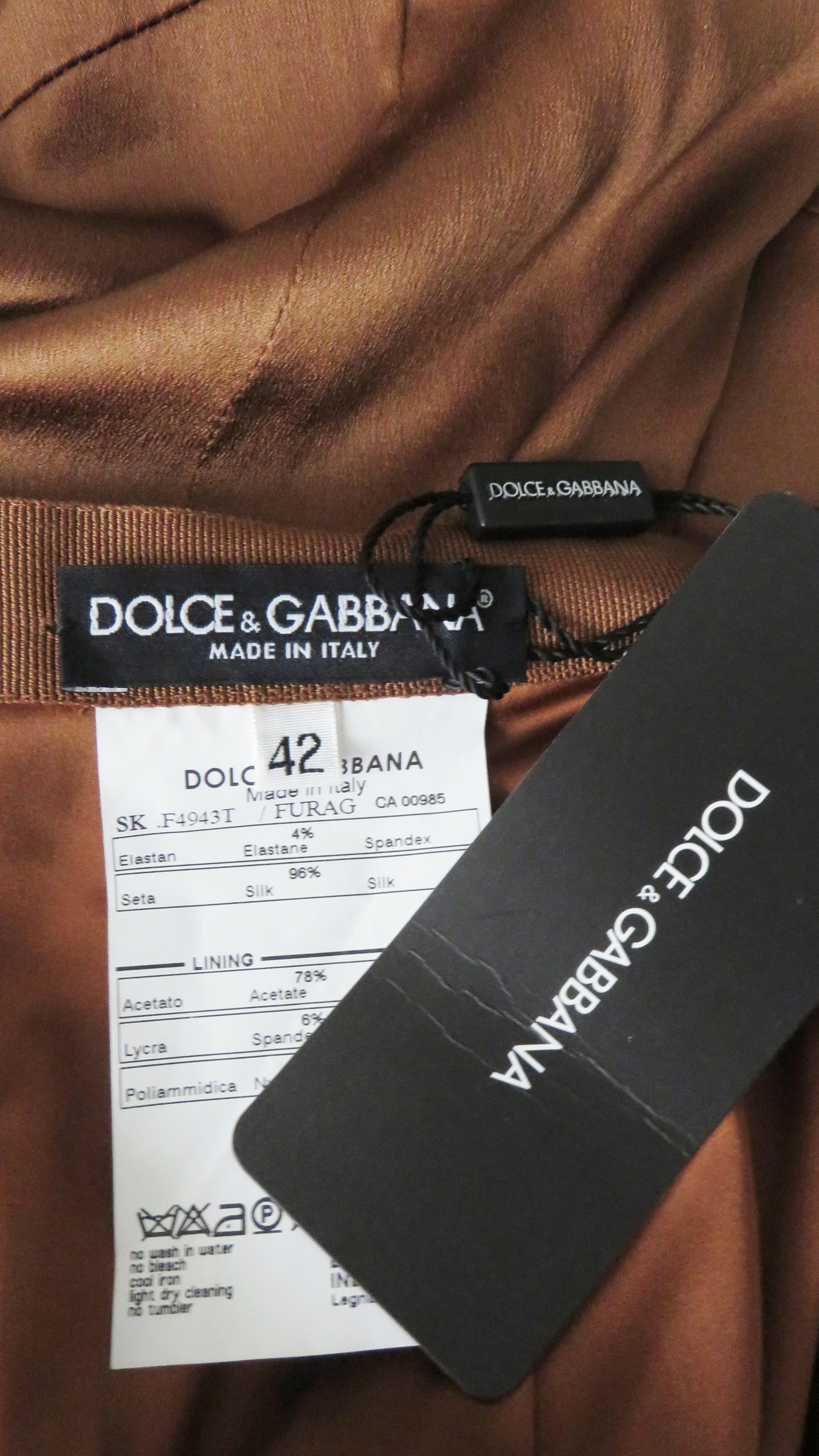 Dolce & Gabbana New Silk Skirt For Sale 1