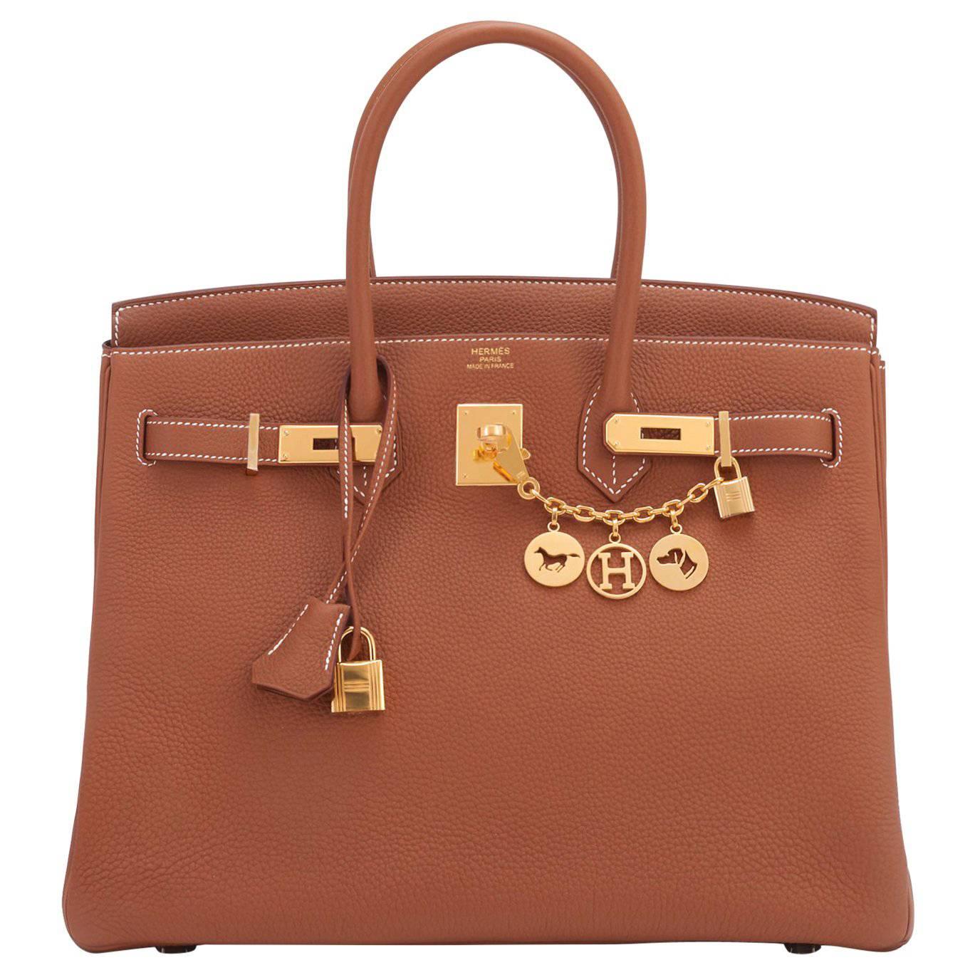 Hermes Gold Togo Camel Tan 35cm Birkin Gold Hardware Summer