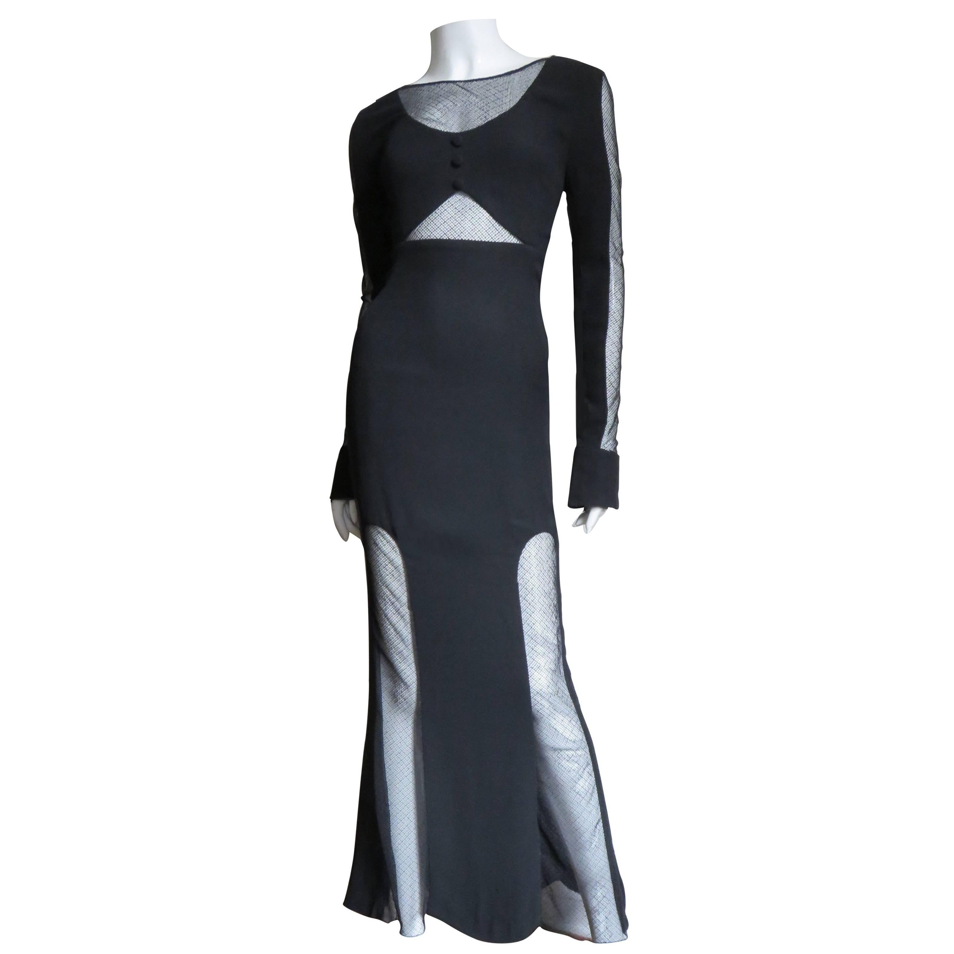 1980s Karl Lagerfeld Dramatic Cut Out Dress