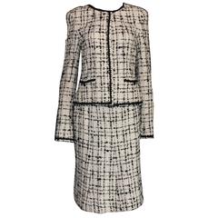 Timeless Chanel Signature Lesage Fantasy Tweed Skirt Suit with Sequins 3