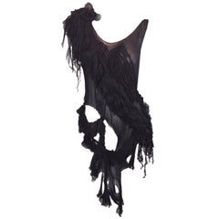 S/S 2003 Alexander McQueen Irere Shipwreck Black Sheer Silk Top 40 6