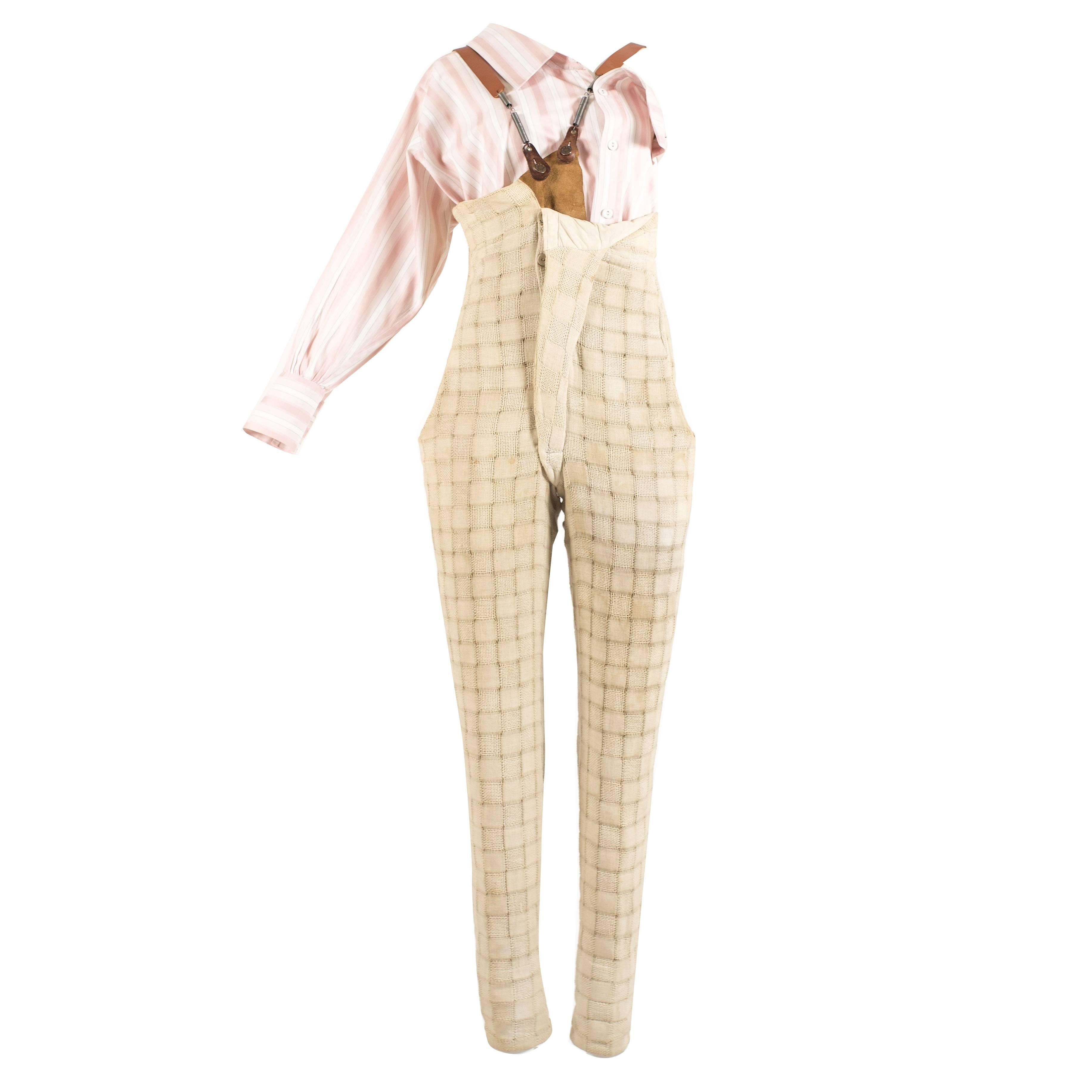 Worlds End by Vivienne Westwood 'Punkature' dungarees and shirt set, ss 1983