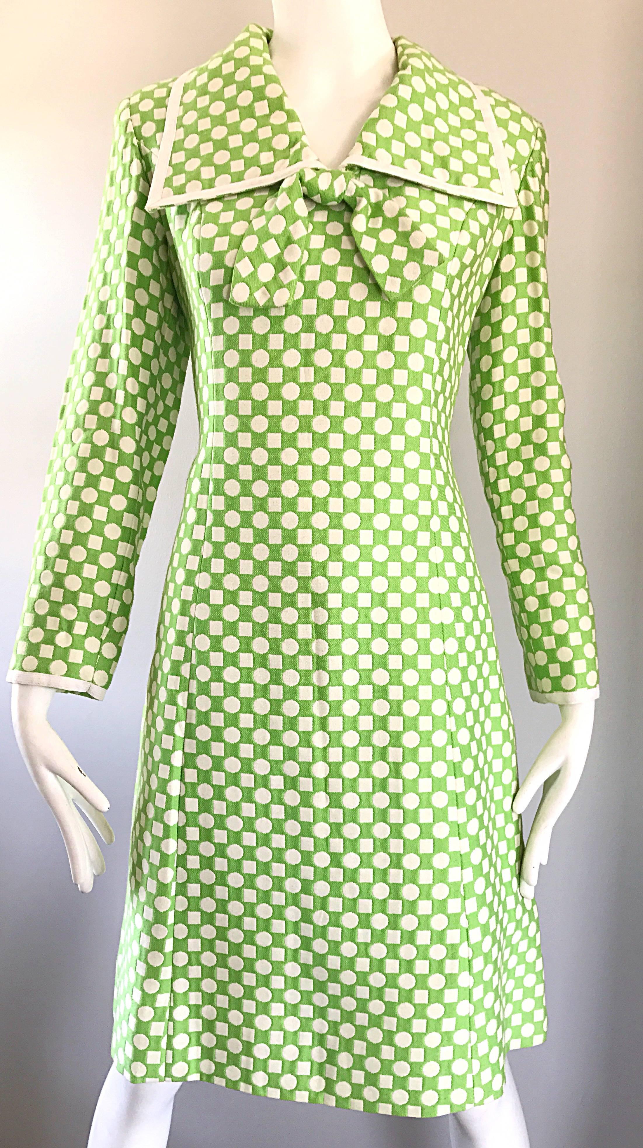 green 60s dress