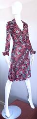 1970s Diane Von Furstenberg Bandanna Print Red White and Blue Vintage Wrap Dress