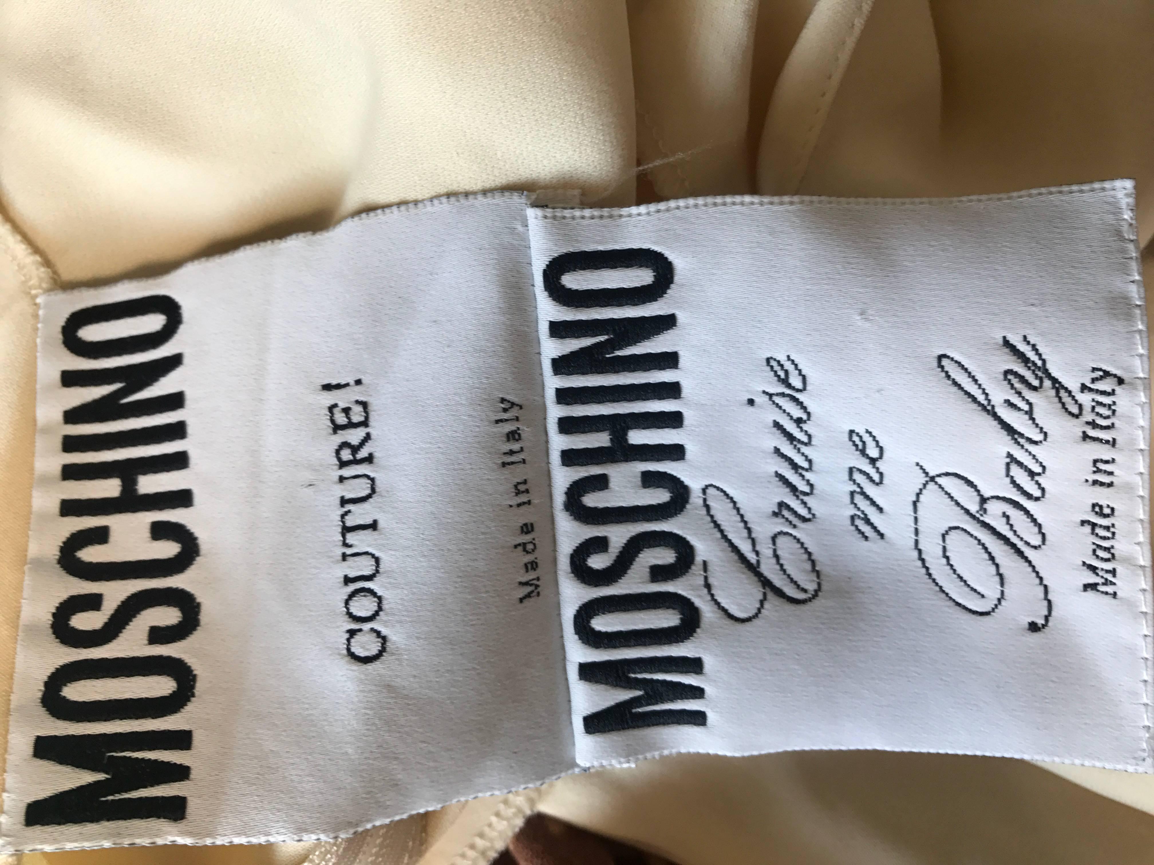 Vintage Moschino Couture Size 10 La Porti un Bacione a Firenze Tunic Top Blouse For Sale 2