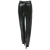  1980s Fabulous Vintage Escada High Waist  Black Sequin Stirrup Pants with Tags