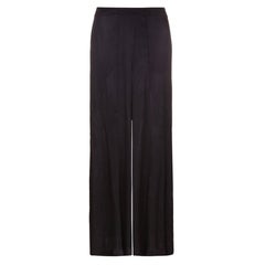 Very Rare 1930s Black Silk Satin Wide Leg Palazzo Trousers