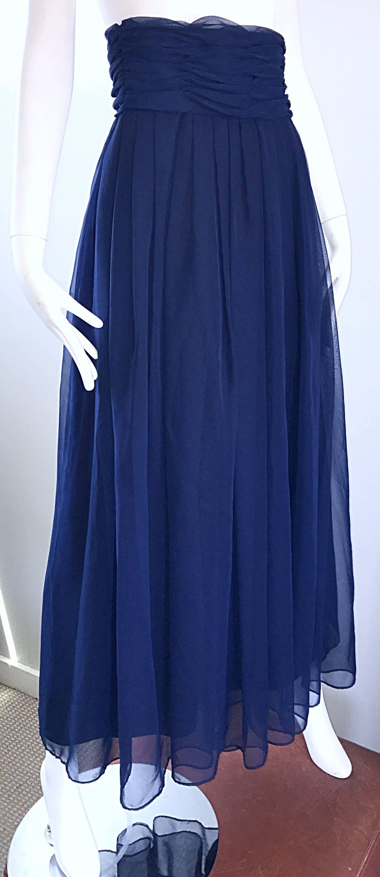navy chiffon pants