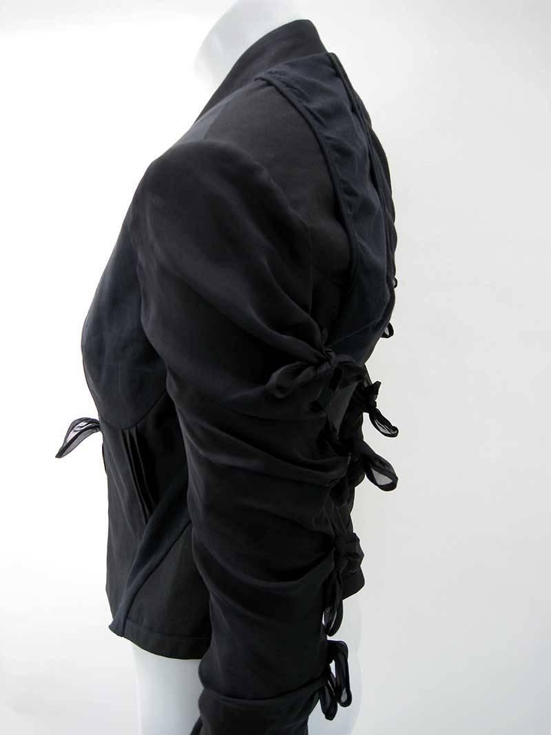 Rick Owens Multi Tie Cropped Avant Garde Structured Jacket In Excellent Condition In Oakland, CA