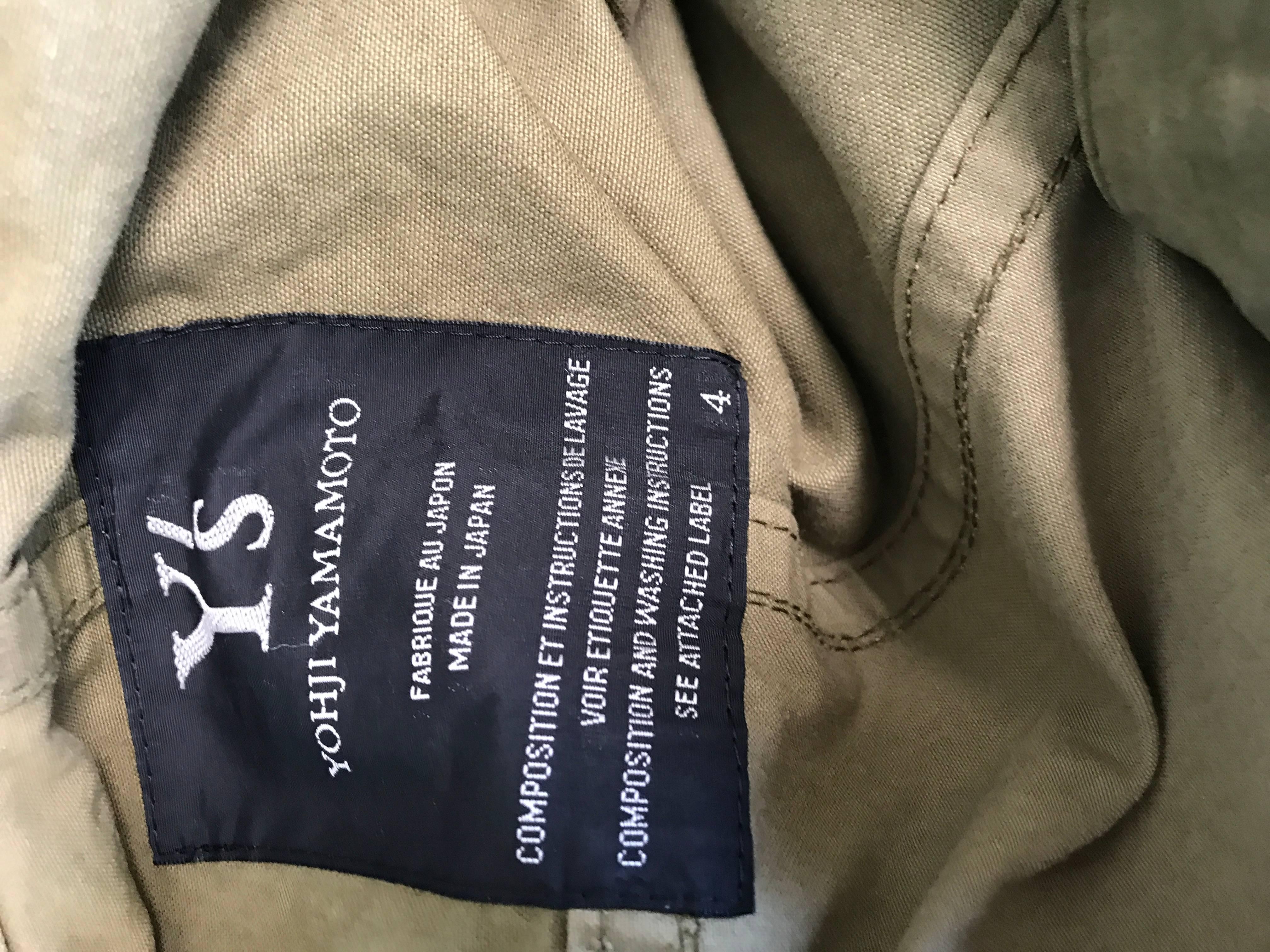 1990s Yohji Yamamoto Y's Unisex Army Green Hooded Vintage 90s Cargo Jacket  For Sale 6