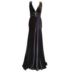 Art Deco Inspired Jenny Packham Black Open back Gown
