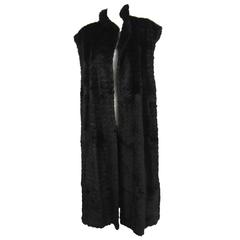 FENDI Detachable Sleeveless Rabbit Fur Vest and Wool Coat
