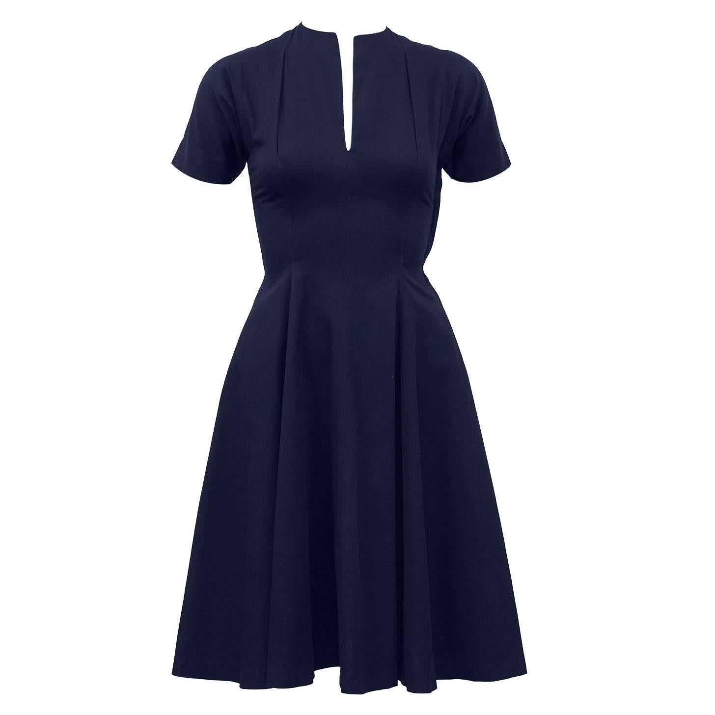1950's Claire McCardell Navy Dress