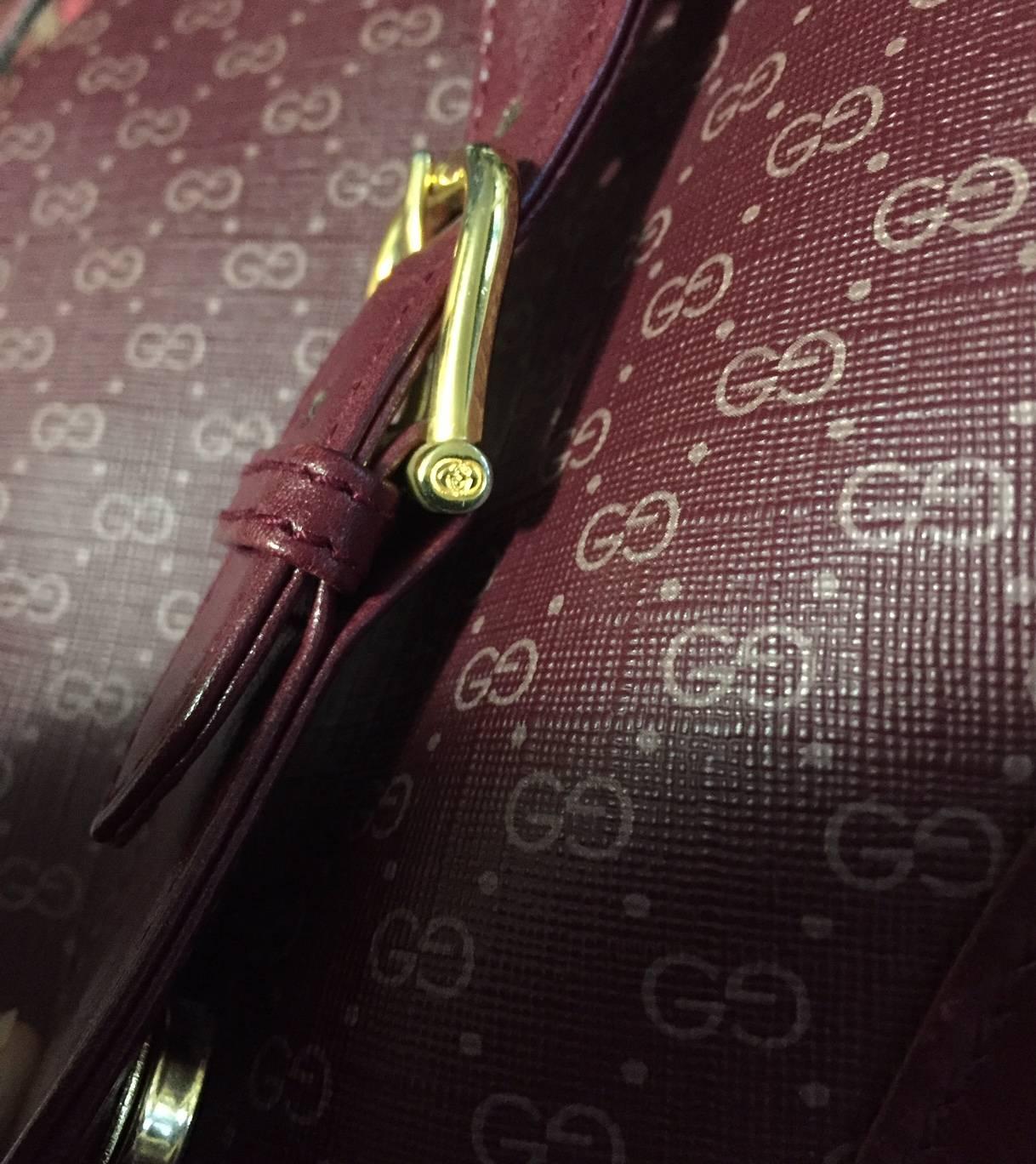 Gucci Burgundy Monogram Bag / Rare 2