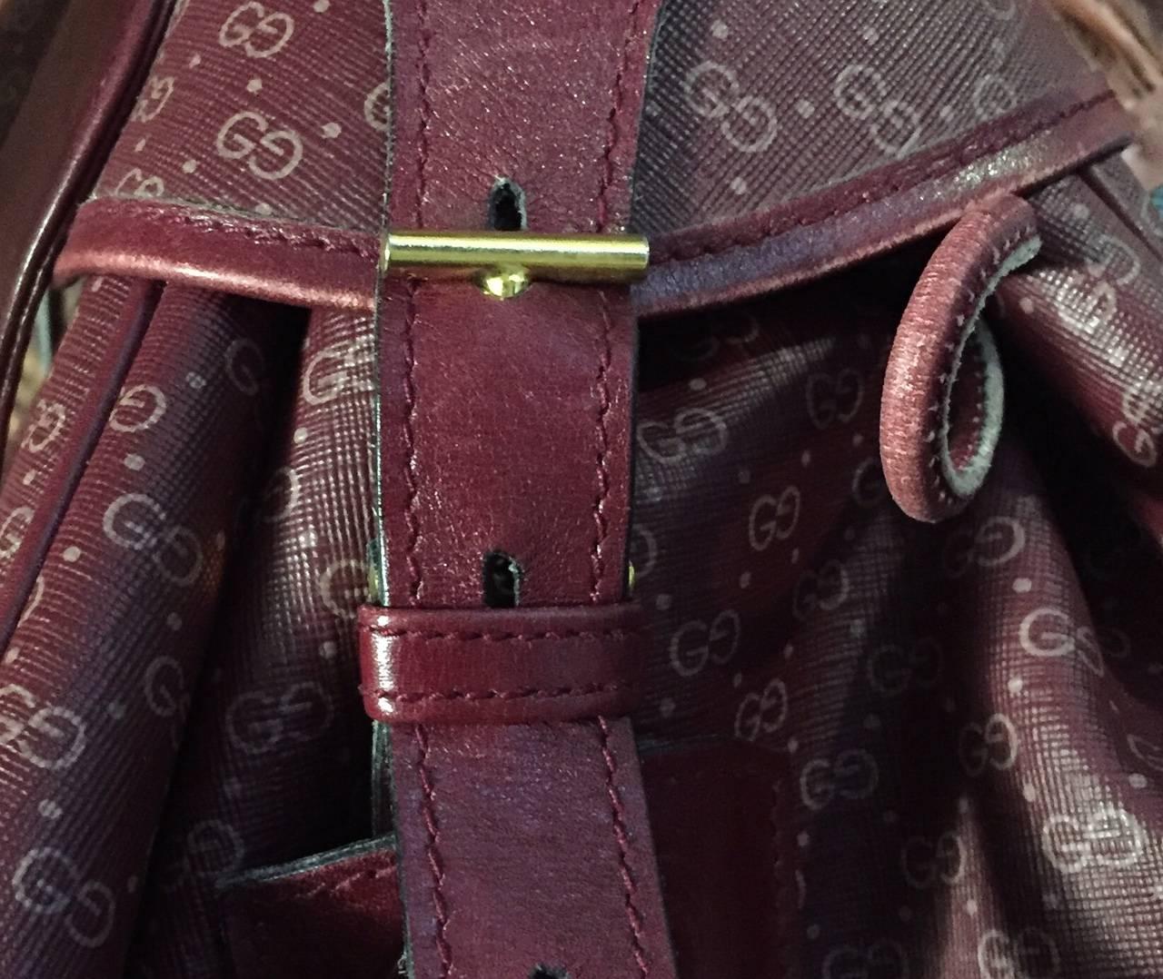 Gucci Burgundy Monogram Bag / Rare 3