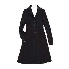 Prada Black Wool Riding Style Coat 2