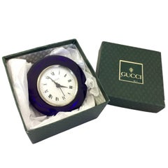 Gucci Cobalt Glass Table Clock in Box