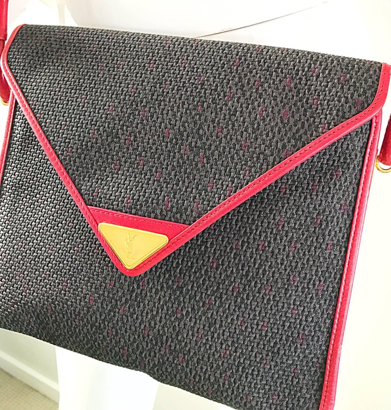 Vintage 2000s YSL Yves Saint Laurent Crossbody Messenger Bag