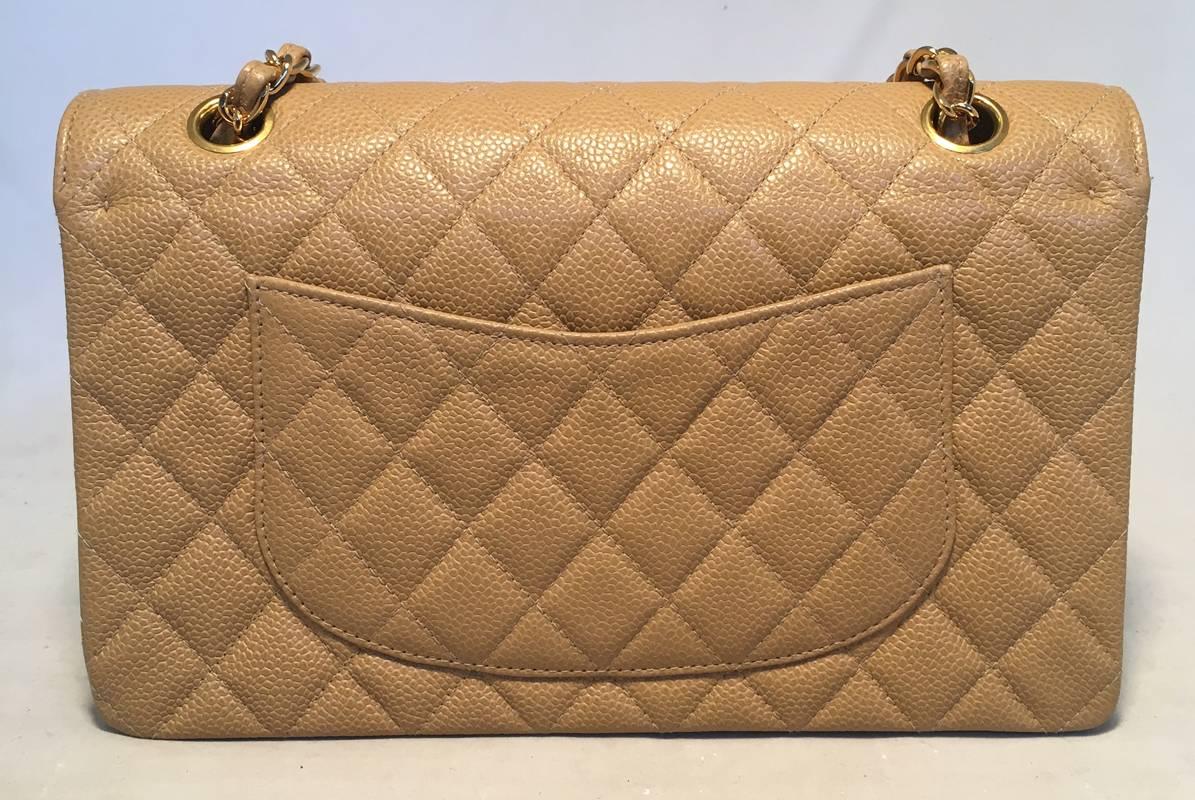 chanel tan classic flap