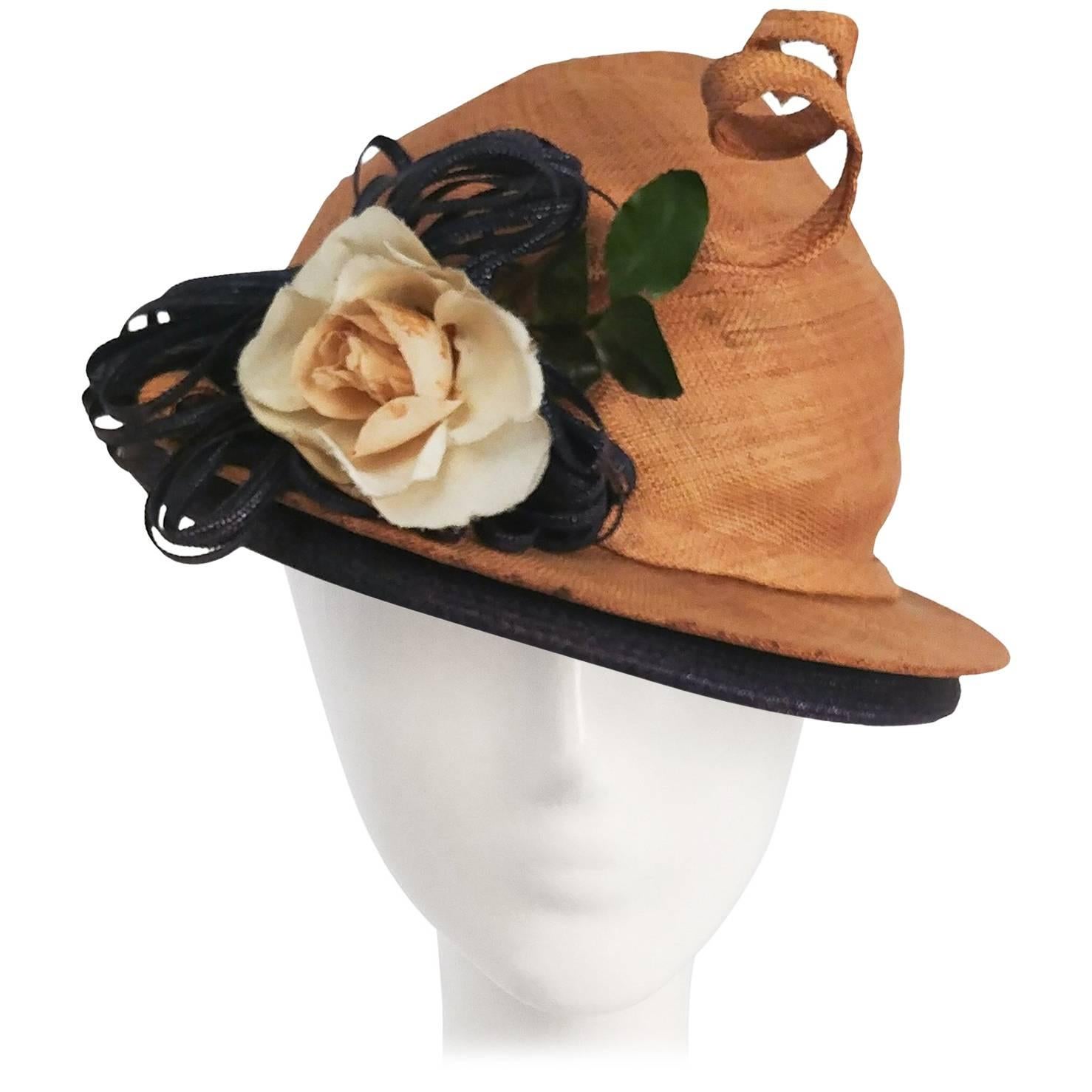 1930s Whimsical Corkscrew Straw Hat 