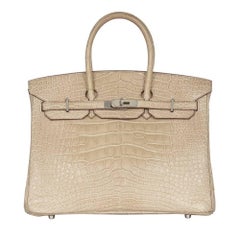 Hermès Poussiere Alligator Matte 35cm Sac Birkin NOUVEAU