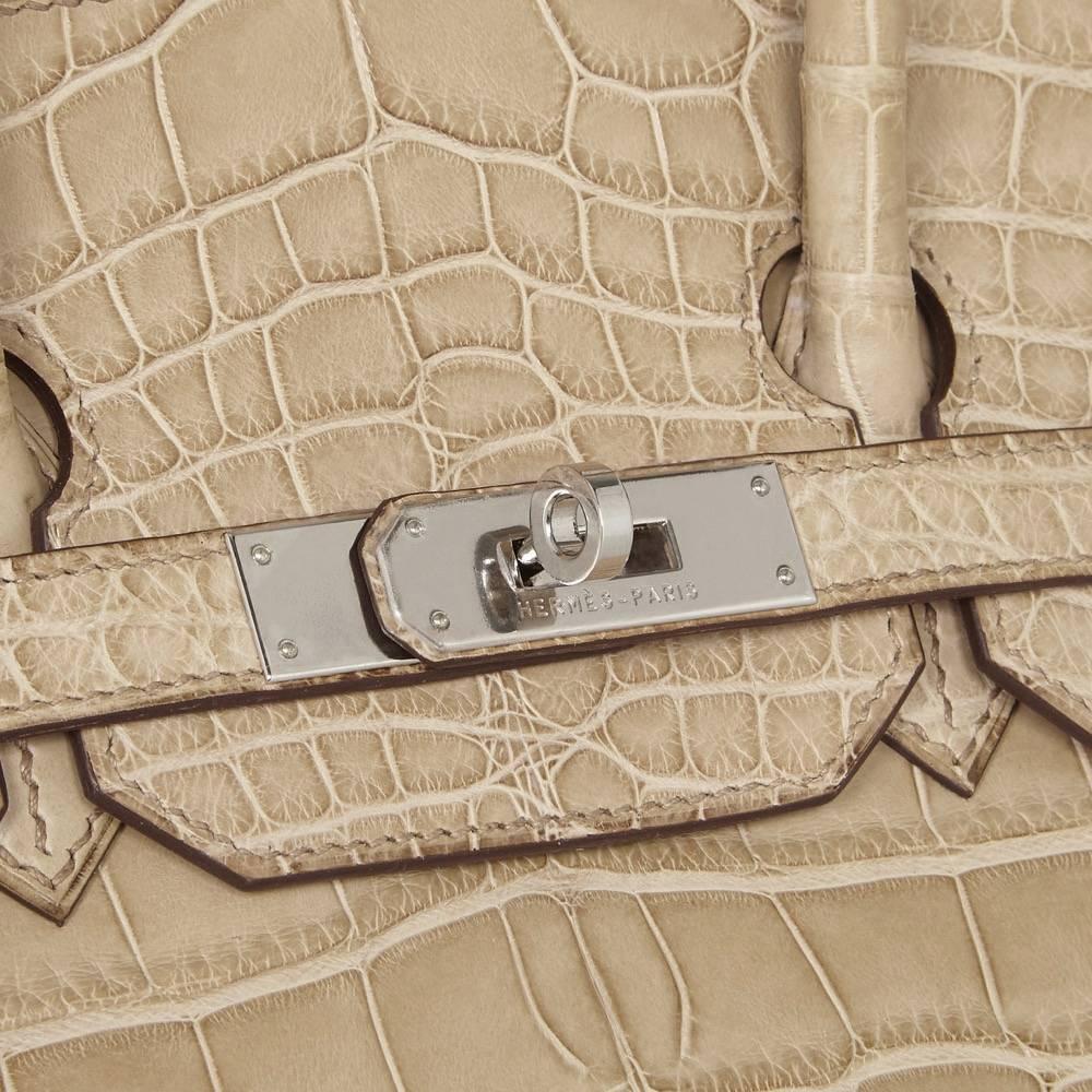 Hermes Poussiere Matte Alligator 35cm Birkin Bag NEW 1