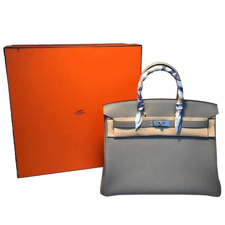 Hermes Custom Made Grey 35cm Togo Birkin Bag, 2017 For Sale at 1stdibs