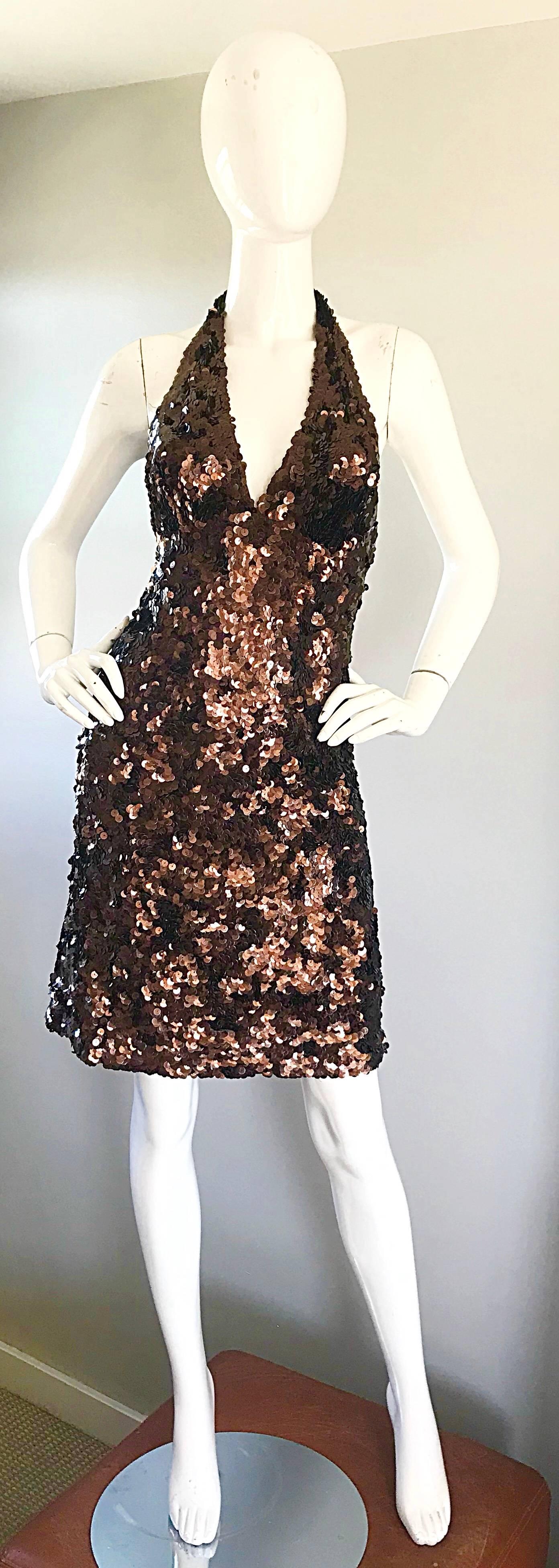 chocolate brown sequin dress