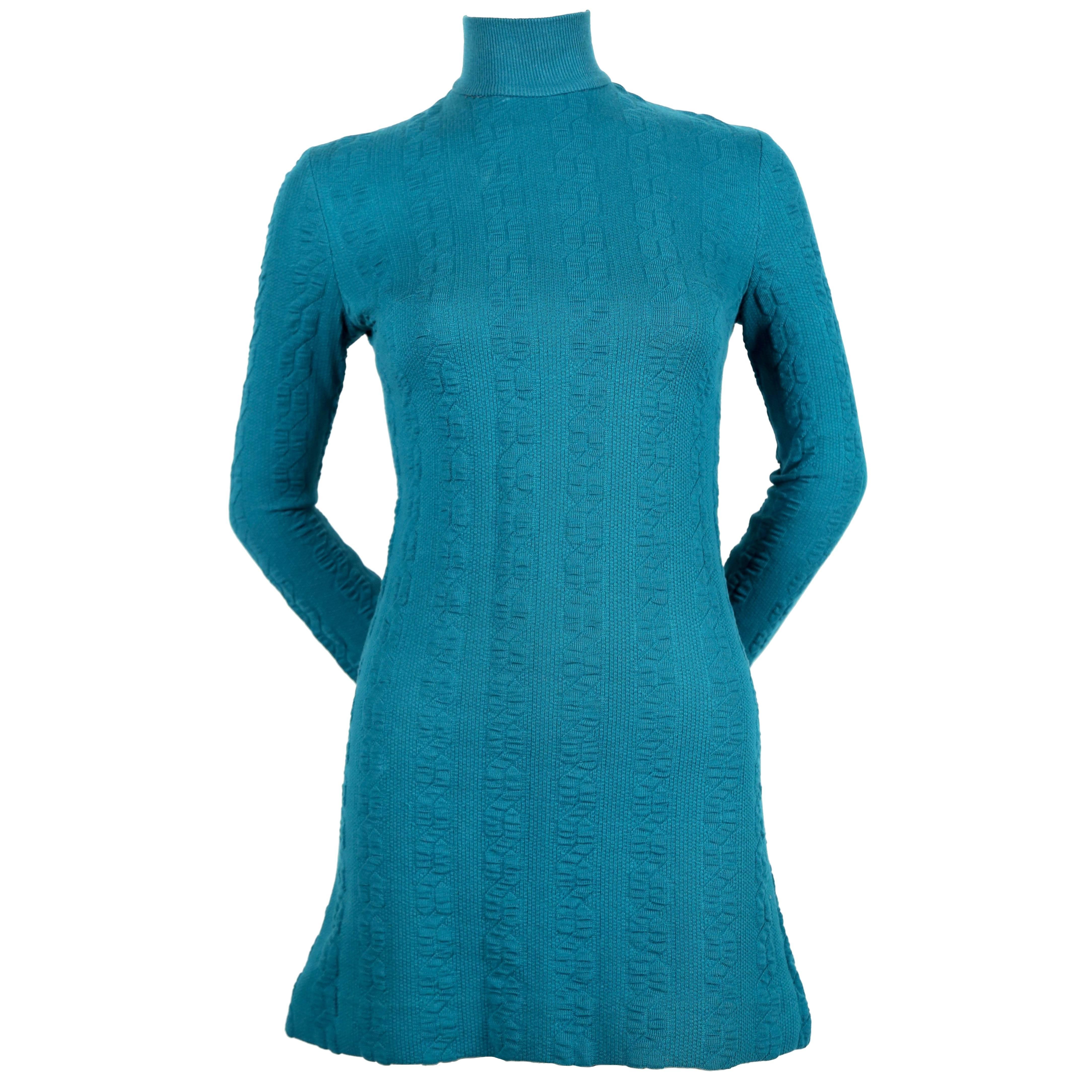 1960's BETSEY JOHNSON for PARAPHERNALIA turquoise mini dress