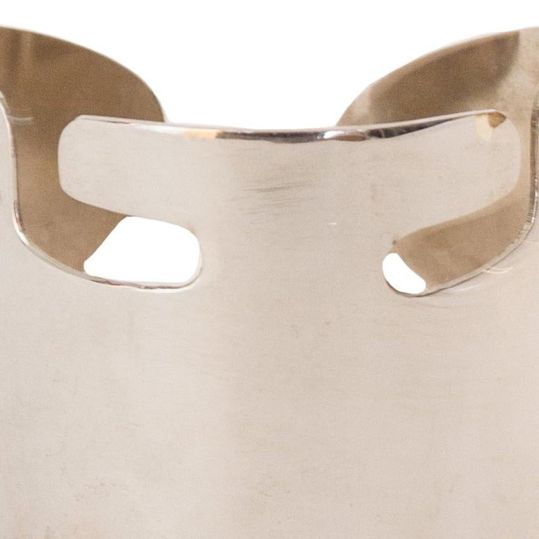 A Rare 1960s Vintage Pierre Cardin Space-age Silver Cuff  In Good Condition For Sale In Copenhagen, DK