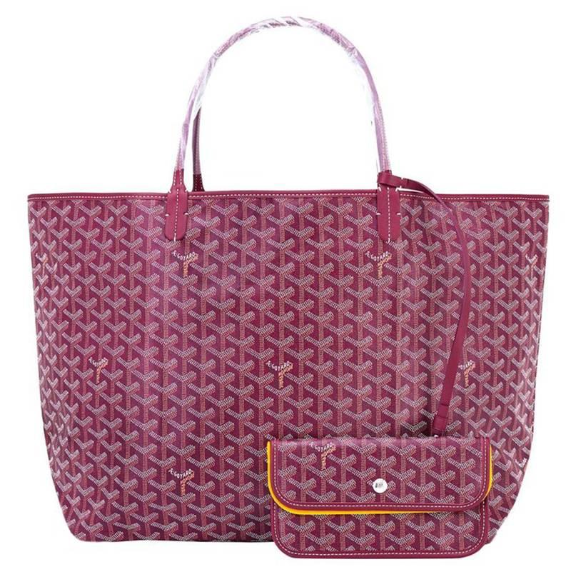 Goyard St Louis Tote Burgundy Chevron Bag GM