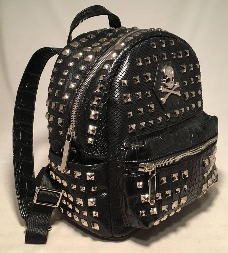 black snakeskin backpack