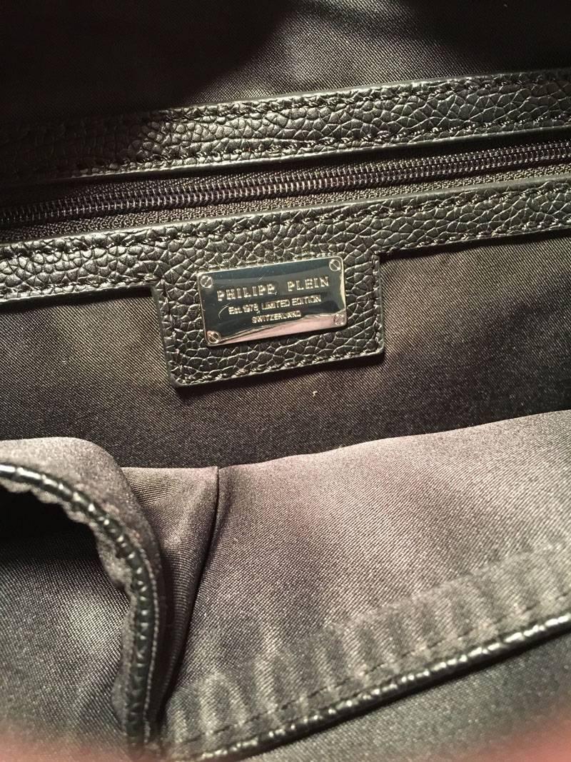 Philip Plein Black Snakeskin Studded Leather Backpack 5
