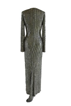 Lorry Newhouse Long Silver Sequin Dress