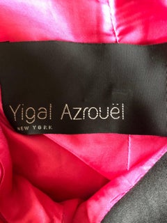 Yigal Azrouel Size 2 / 4 Hot Pink and Black Color Block Open Back Shift Dress